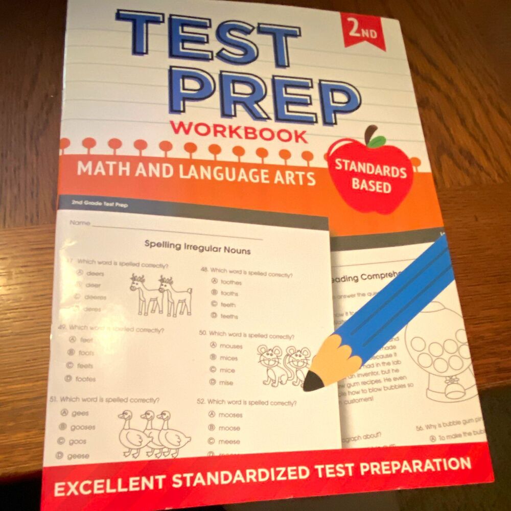 Clever Factory 2nd Grade Test Prep Workbook Math & Language Arts Standards